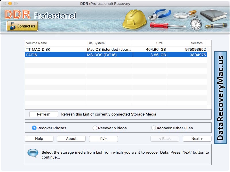 Screenshot of Mac Data Recovery